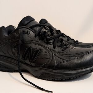 New Balance Black Sneakers with Leather Upper and Supportive Midsole
